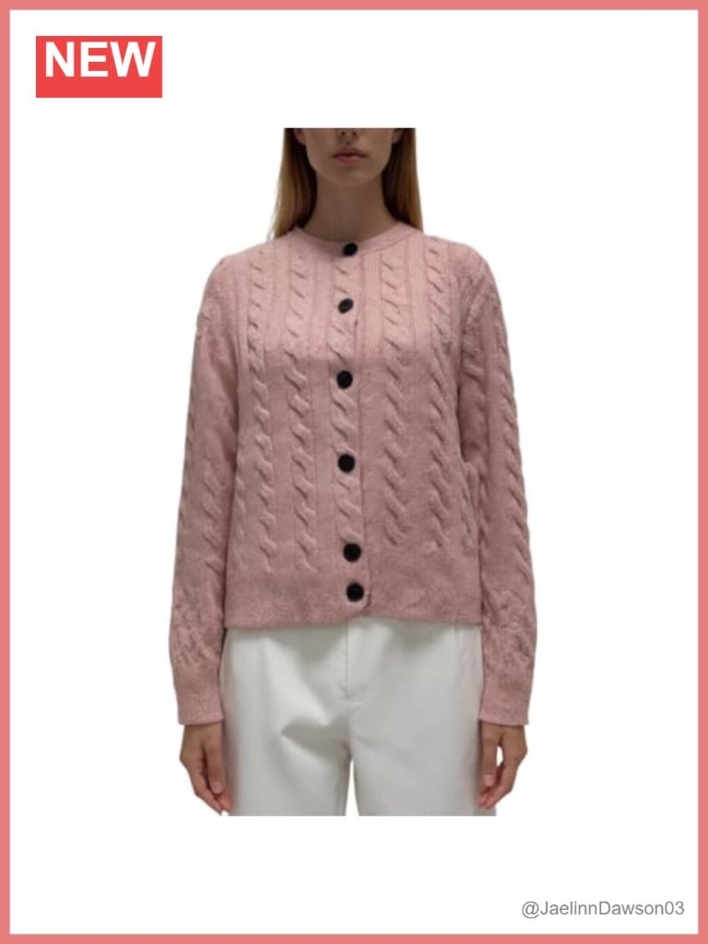 Cashmere Merino Wool Cable Knit Button Front Cardigan Sweater